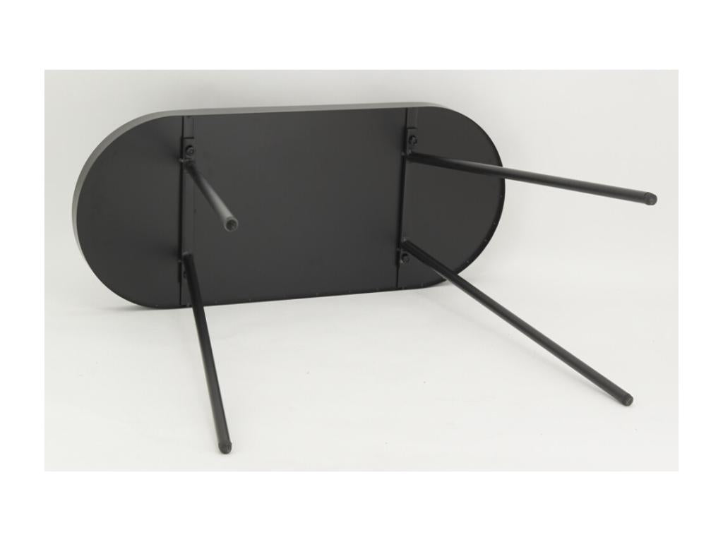 Oval coffee table in black metal, 70x30x57 cm, Black, 86789JAKN