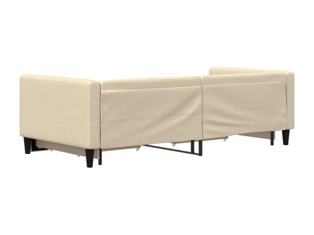 Daybed with pull-out bed and drawers, cream color, 90x200 cm, fabric, 94303LDPJ