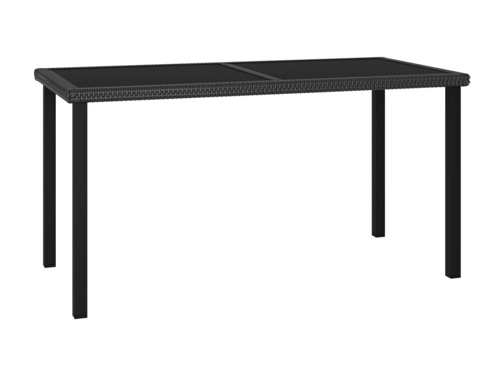 5-piece garden dining set, black wicker resin, 10 83362OKEK