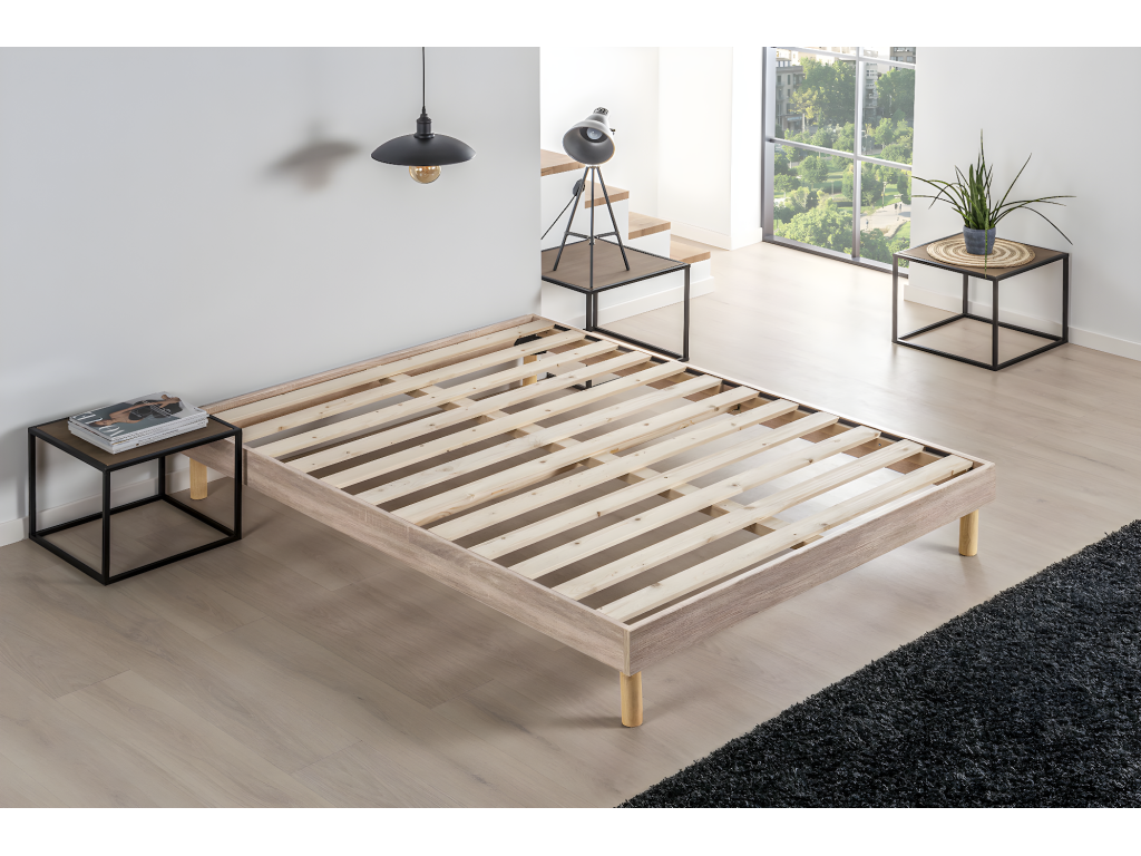 Bohometop 140x190cm Light Oak Bed Base 87257BNAW