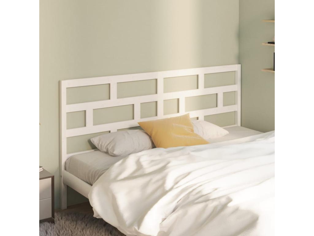White Headboard 206x4x100 cm Solid Pine Wood 11172OVUR