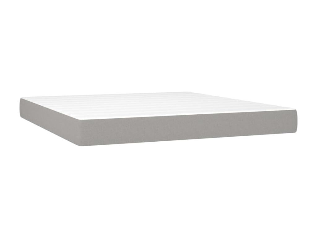 Upholstered bed base with mattress, light grey, 180x200cm, fabric 03334IEGK