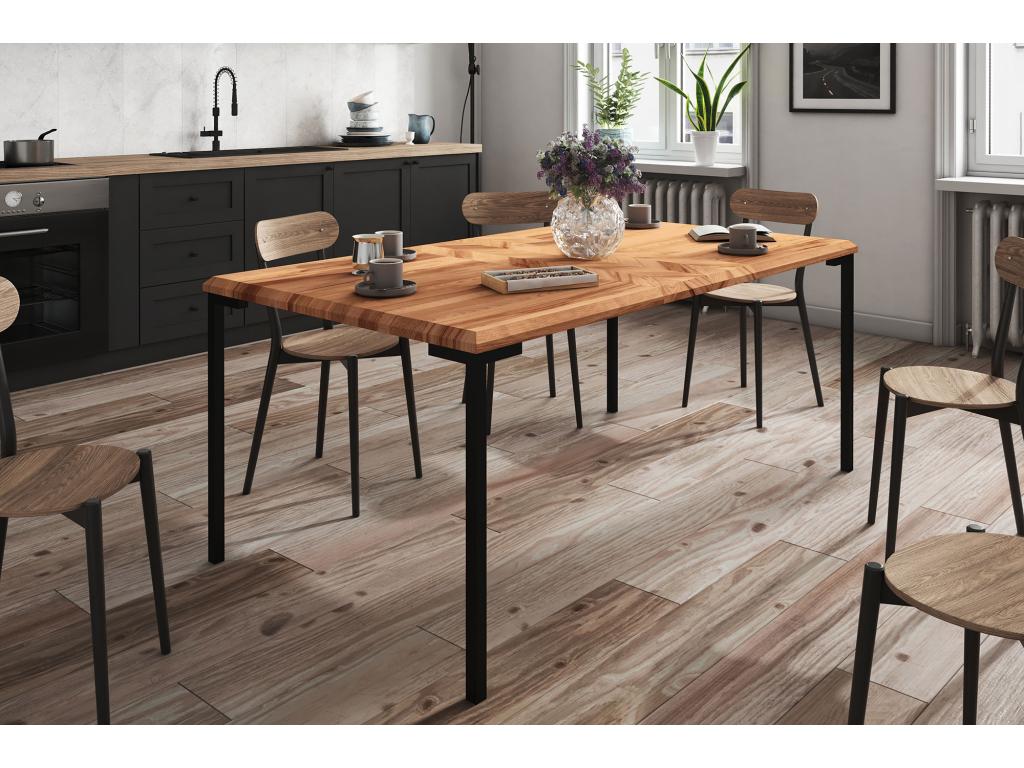 Bohometop - Natural oiled beech heartwood table 100x130 09025GYUY