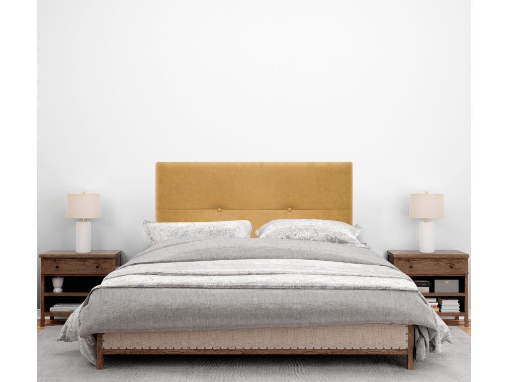 Homelumiere Fabric Headboard with Buttons 105x105cm with Legs for 105cm Beds - Mustard