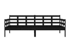 Daybed without mattress, black, solid pine wood, 90x190 cm, 86388ZFZK