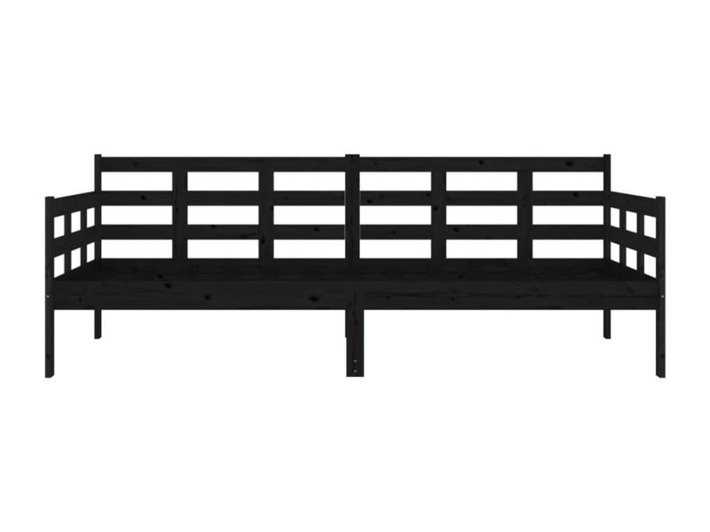 Daybed without mattress, black, solid pine wood, 90x190 cm, 86388ZFZK