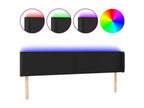 Black LED Headboard 203x16x78/88 cm Faux Leather 68790JOGH