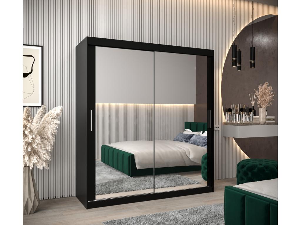 Nidchicshop 3-Door Sliding Wardrobe 200/180/62 2 Doors Black/Black 25035QYXY