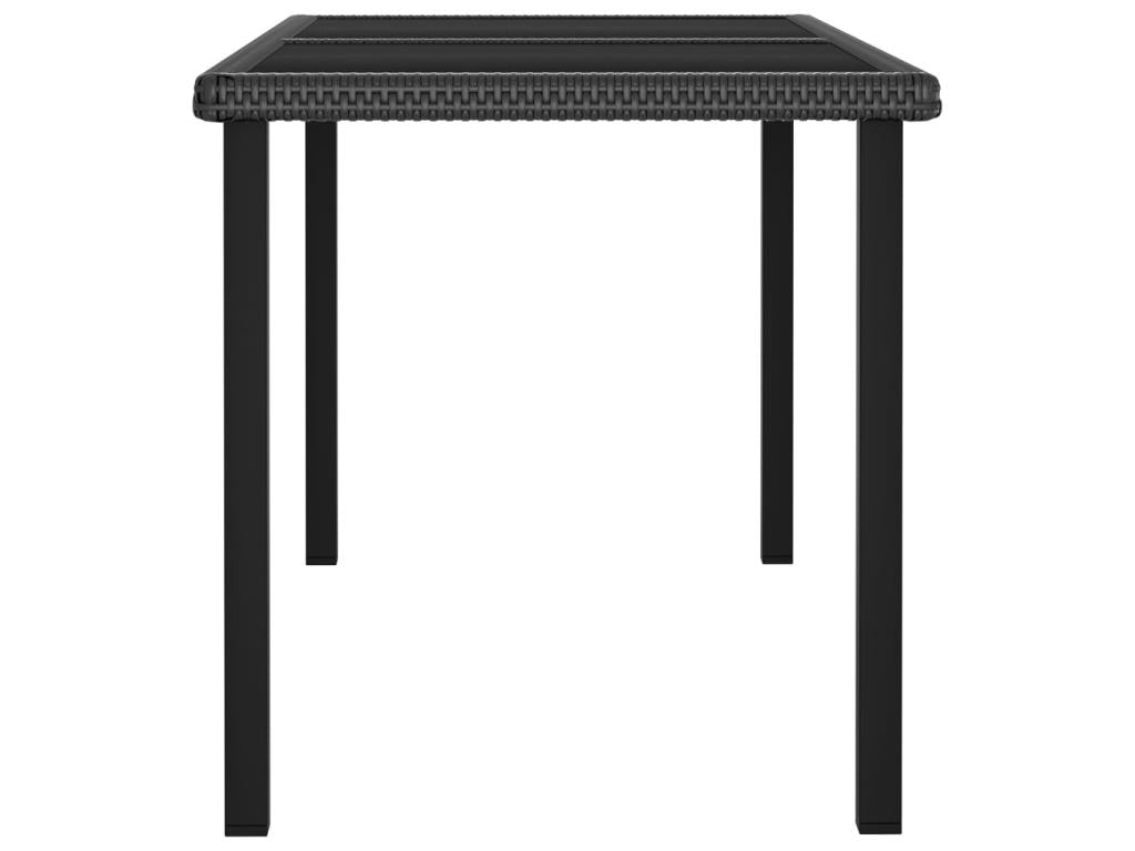 5-piece garden dining set, black wicker resin, 10 83362OKEK