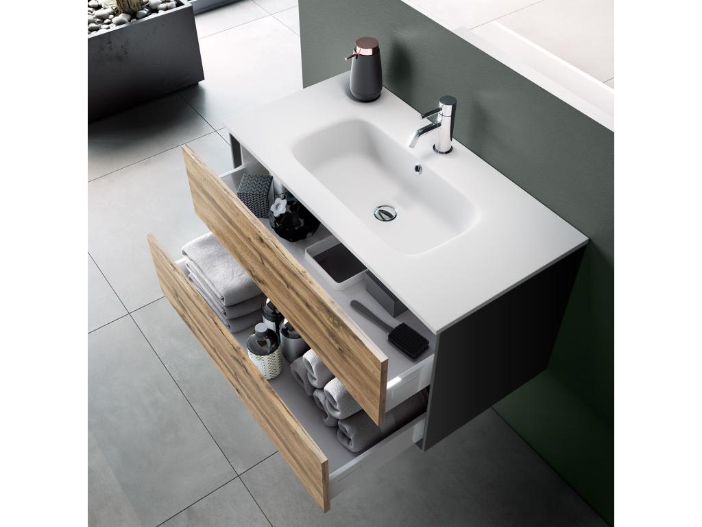 Bohometop 4-piece bathroom set, honey oak 09969ZGJA