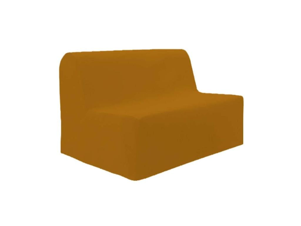 Plain yellow cotton sofa bed cover 140 cm 47548AZAT