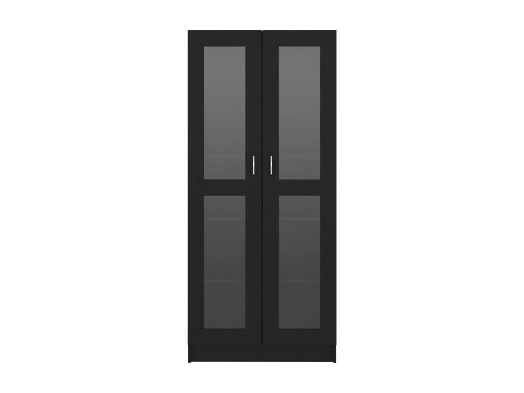 Black display cabinet, 82.5x30.5x185.5 cm, engineered wood, 57171ZFNB