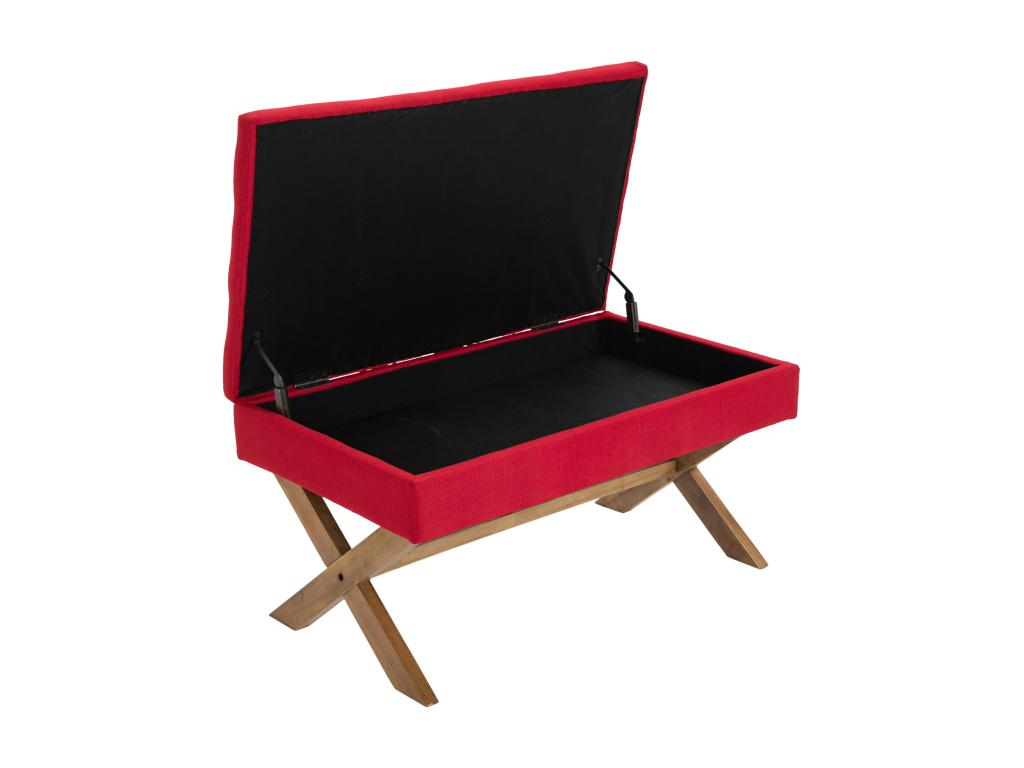 Bench - Fabric / Wood - Red - Nidchicshop 30309QOYE