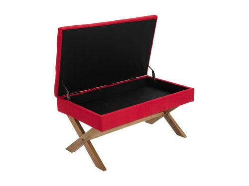 Bench - Fabric / Wood - Red - Nidchicshop 30309QOYE