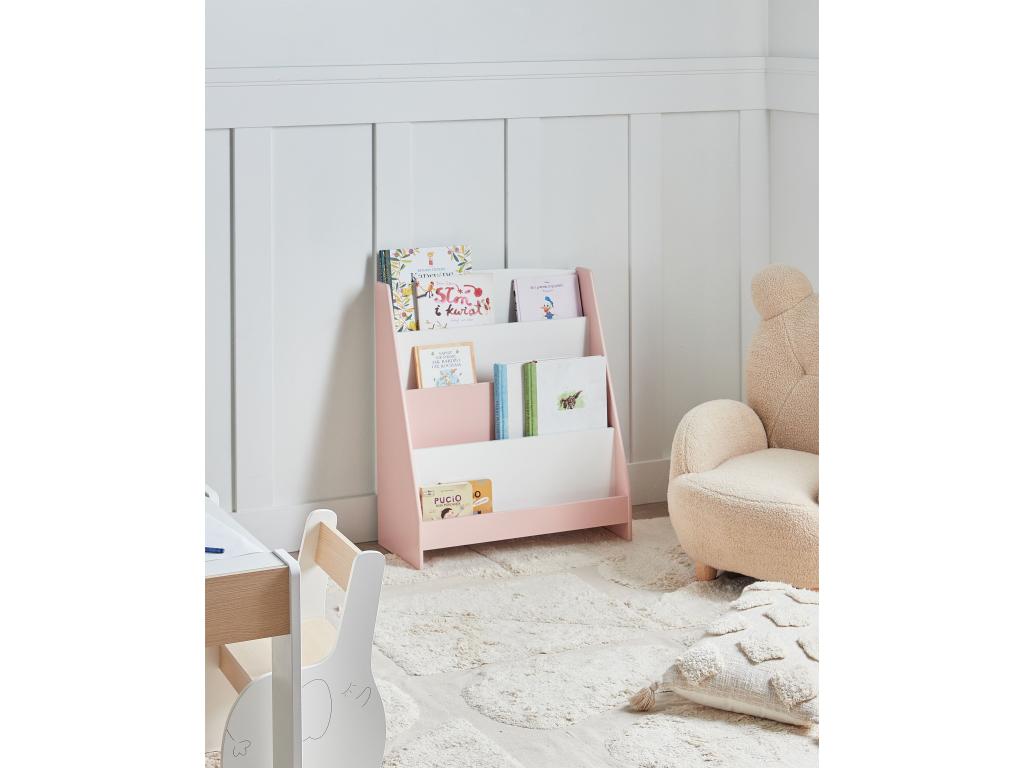 Bohometop 4-Shelf Bookcase, Engineered Wood, Pastel Pink, 37408MYEM