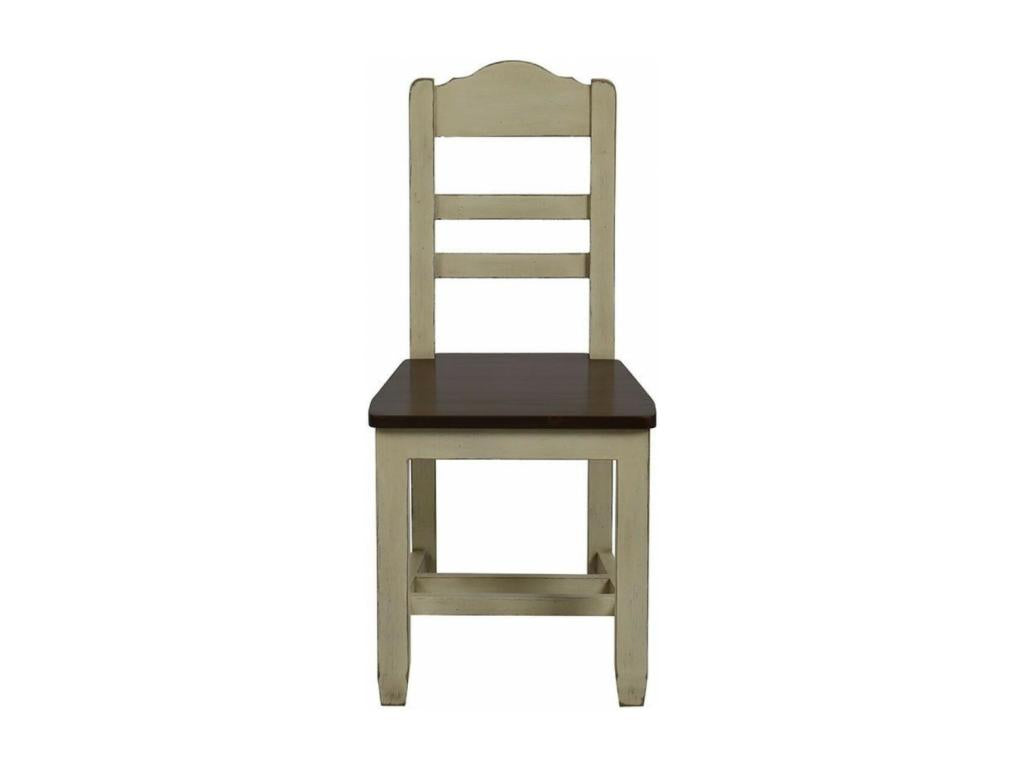 Set of 2 Wooden Chairs with Wooden Seats, Country Style, Beige - Bohometop 66966AAEY