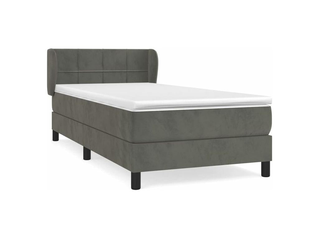 Bohometop bed base and mattress, Dark Grey 90x200 Velvet 92779CDMD