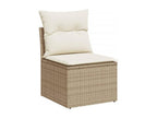 6-piece garden furniture set with cushions, beige wicker resin, 78848JUIC