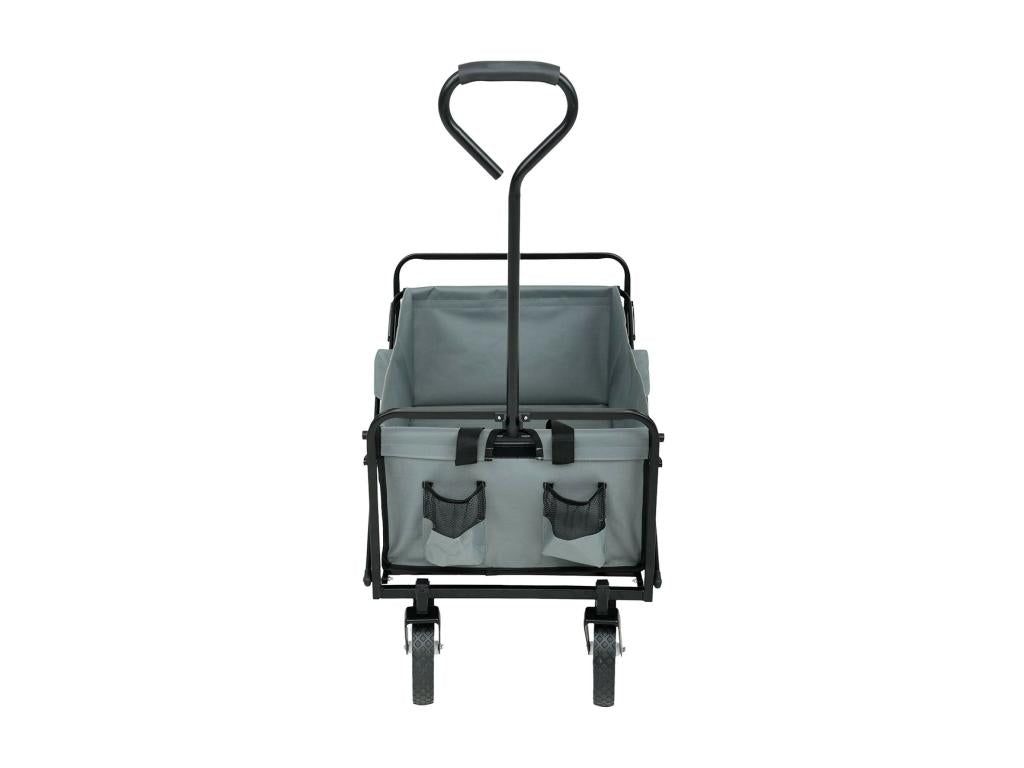 Folding beach trolley with plastic wheels and a maximum load capacity of 120 kg, in grey 23520CUAQ