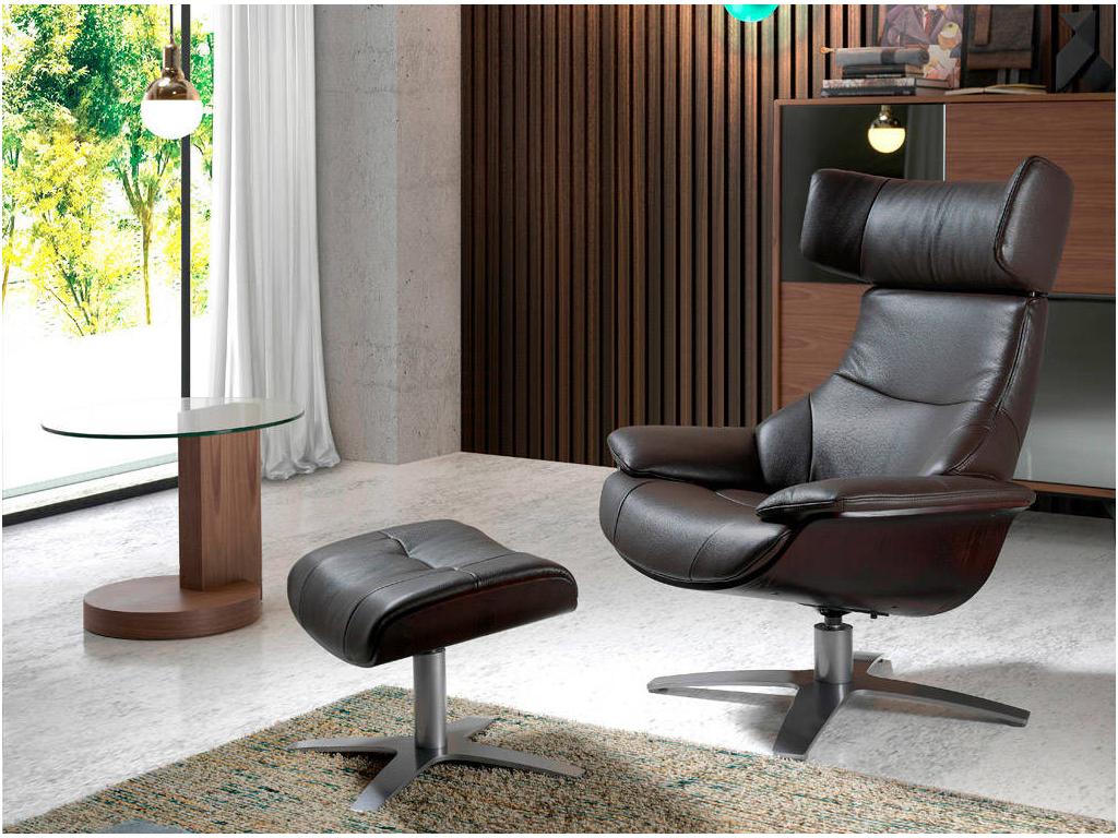 Nidchicshop leather swivel armchair with folding backrest mechanism Nidchicshop-Nidchicshop 41684PCAU