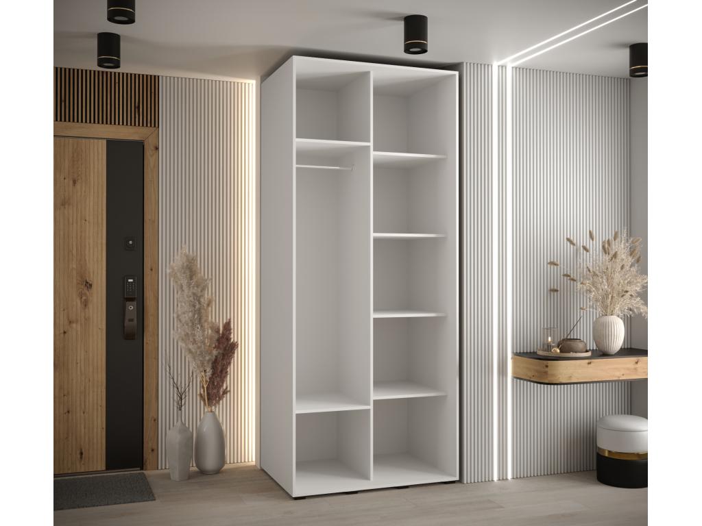 Nidchicshop 2 Sliding Door Wardrobe 205.2/120/60 2 Doors White/White 53954LYOZ