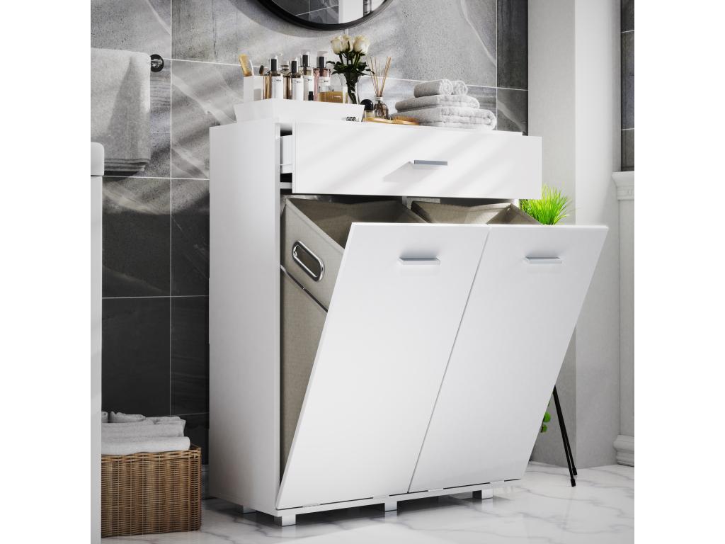 Bohometop Fabric Laundry Cabinet Laundry Hamper Laundry Basket Fabric Laundry Hamper Bohometop White 66199JKTT