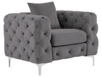 Bohometop armchair in anthracite velvet Bohometop 28262FLFR