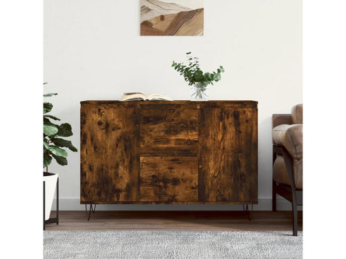 Smoked oak sideboard 104x35x70 cm engineered wood 37949VQTJ