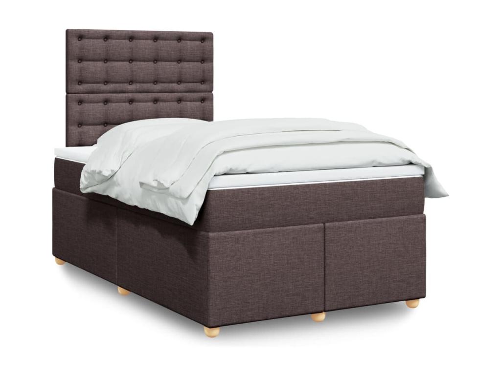 Nidchicshop bed base and dark brown mattress 120x190cm fabric 46927EZEY
