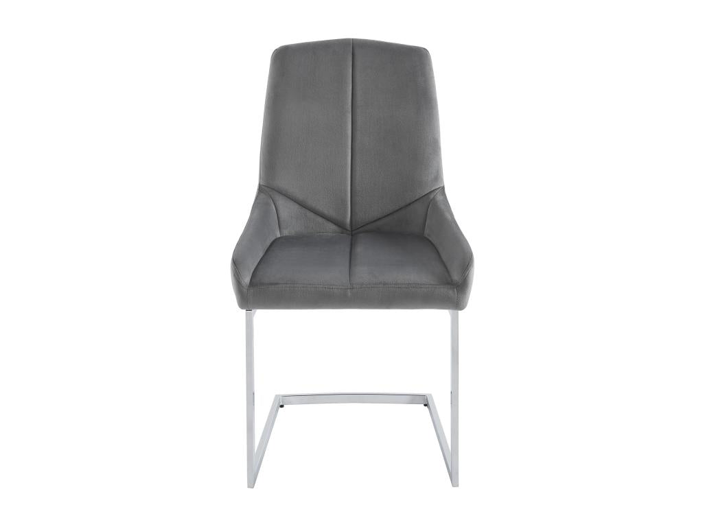 Set of 6 velvet and metal chairs - Grey - Nidchicshop 77985XOXF