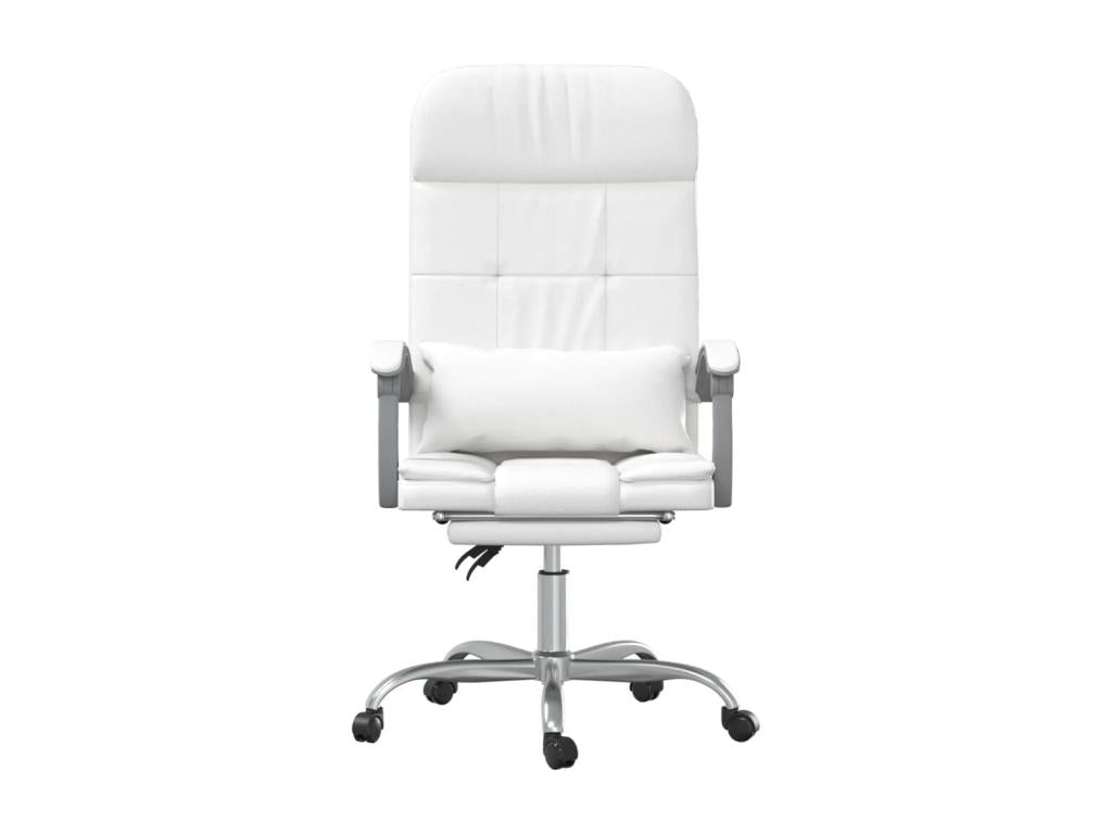 White leather reclining massage chair 63x56x122 cm 02 0025401 42169MMDH