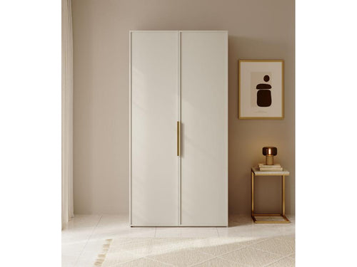 2-door wardrobe with hanging rail and shelves - 100 cm - beige - Bohometop 77283WSPB