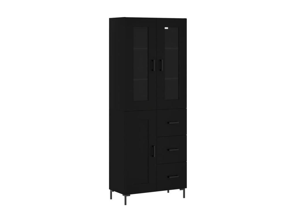 Highboard, Black, 69.5x34x180 cm, Engineered Wood, 49459HRTV