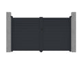 Anthracite aluminum swing gate with louvers, 305cm wide x 181cm high - Bohometop 81400NSWE