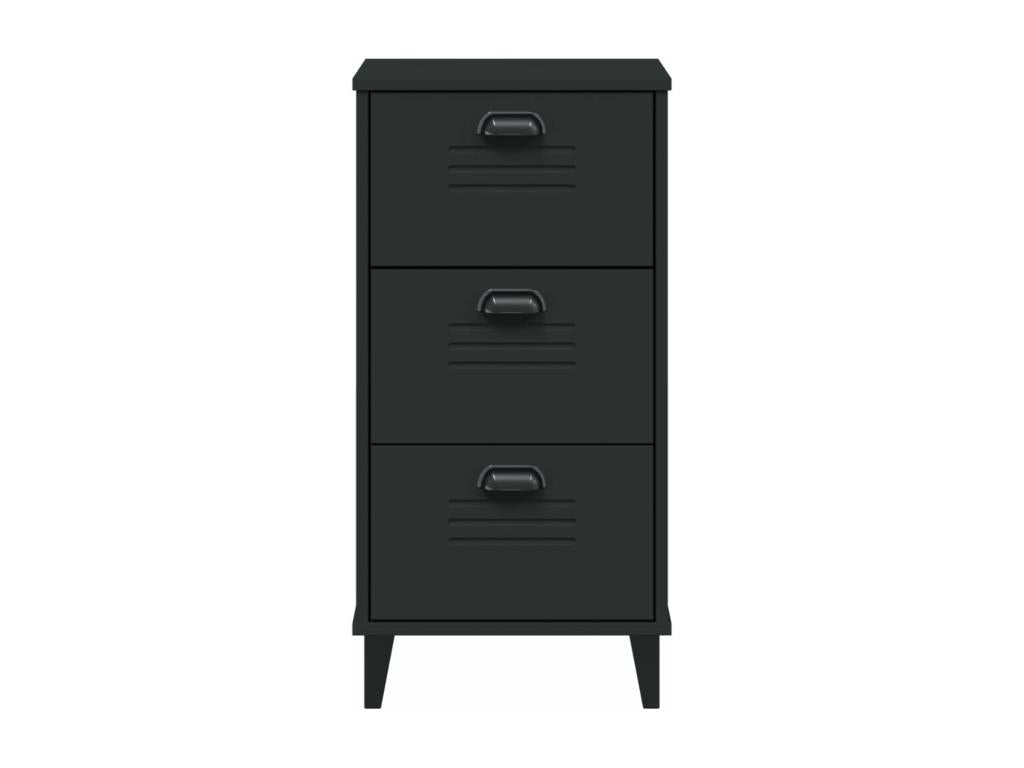 Bohometop bedside table, black, solid pine wood, 35506HUFV