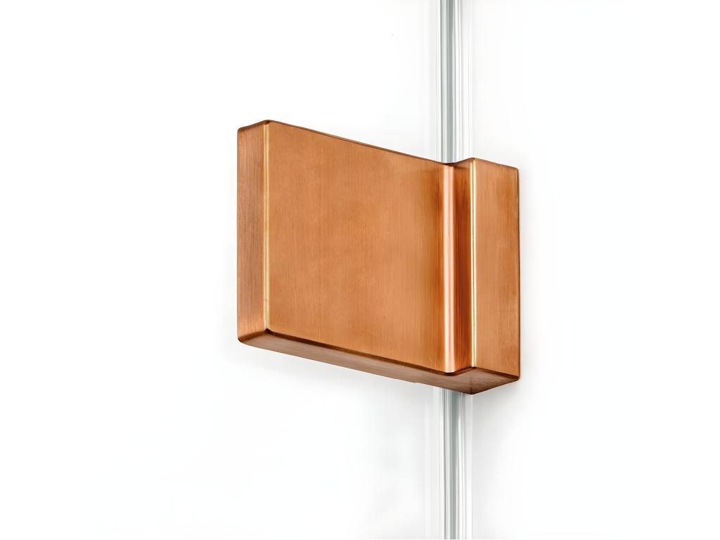 Brushed copper shower enclosure 100x120cm, left-hand pivot, Nidchicshop, front access 40257YZKE