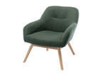 Bohometop - Scandinavian armchair in forest green fabric with wooden legs 62288MGIX