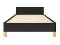 Bed frame with headboard, black, 100x200 cm, fabric, 37235DGWU