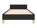 Bed frame with headboard, black, 100x200 cm, fabric, 37235DGWU
