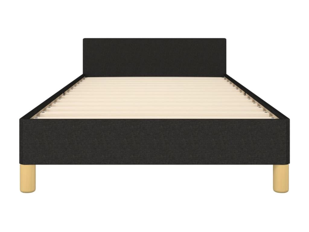 Bed frame with headboard, black, 100x200 cm, fabric, 37235DGWU