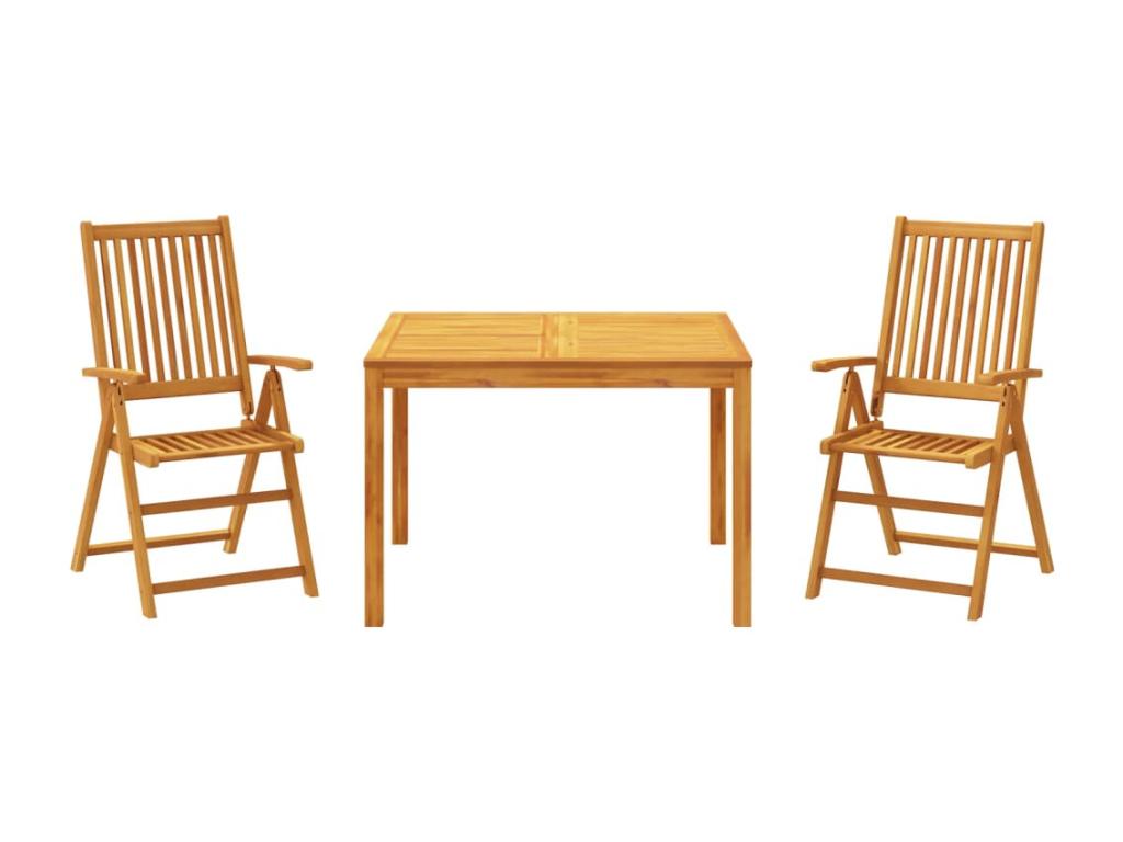 3-Piece Garden Dining Set, Solid Wood by Bohometop 36235SUFS