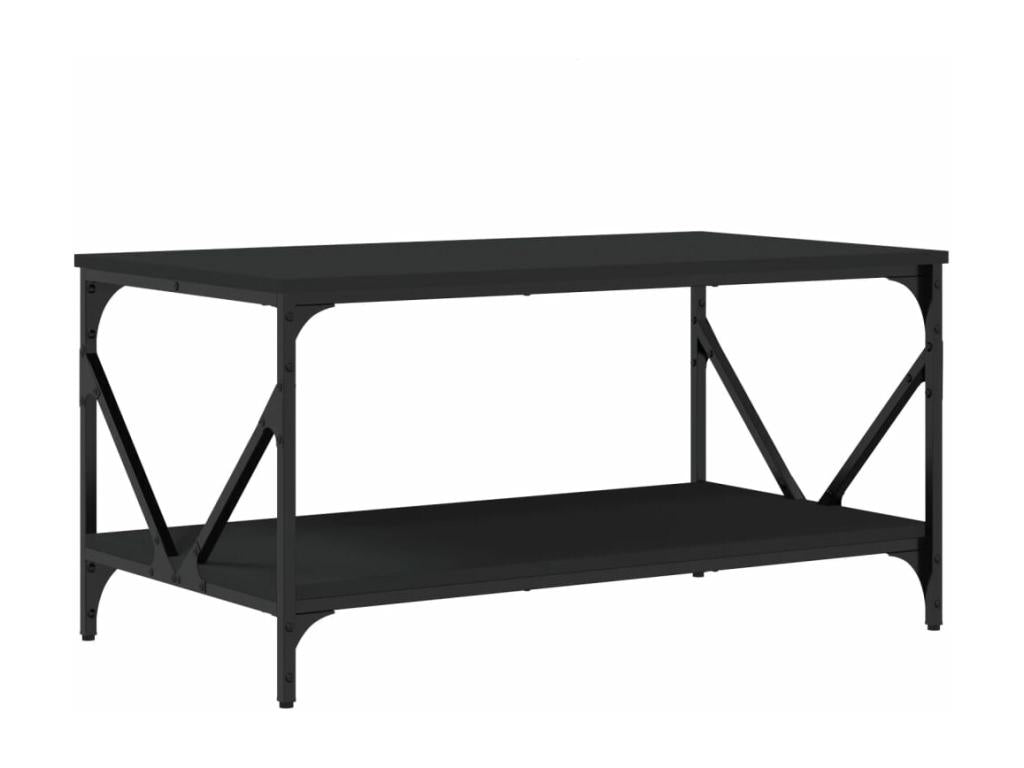 Black coffee table 90x50x45 cm engineered wood 81944YWBN