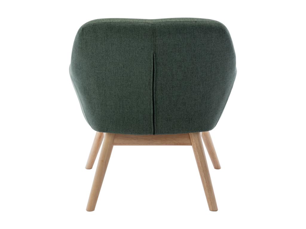 Bohometop - Scandinavian armchair in forest green fabric with wooden legs 62288MGIX