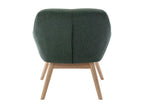 Bohometop - Scandinavian armchair in forest green fabric with wooden legs 62288MGIX