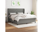 Upholstered bed base with mattress, dark grey, 160x200cm, fabric, 20299YEDR