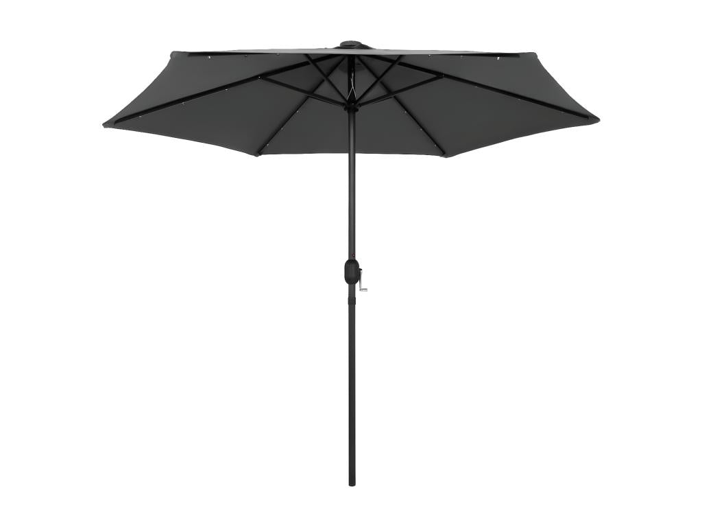 Parasol with LED and aluminum pole, 270 cm, Anthracite, 29533LDHI