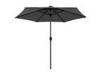 Parasol with LED and aluminum pole, 270 cm, Anthracite, 29533LDHI