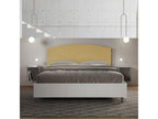 Bed without slatted base 160x200 white ash frame ochre microfiber headboard Bohometop 13831YXPH