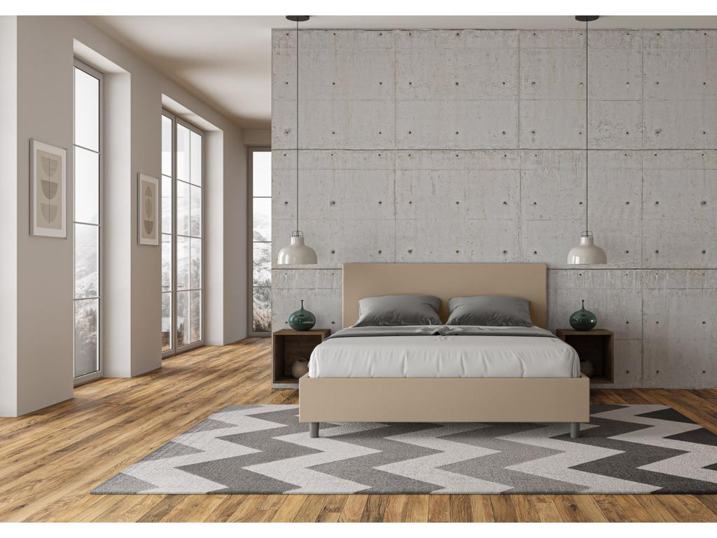 Bohometop 63063NQQL bed with upholstered slatted base, 160x190cm, faux leather