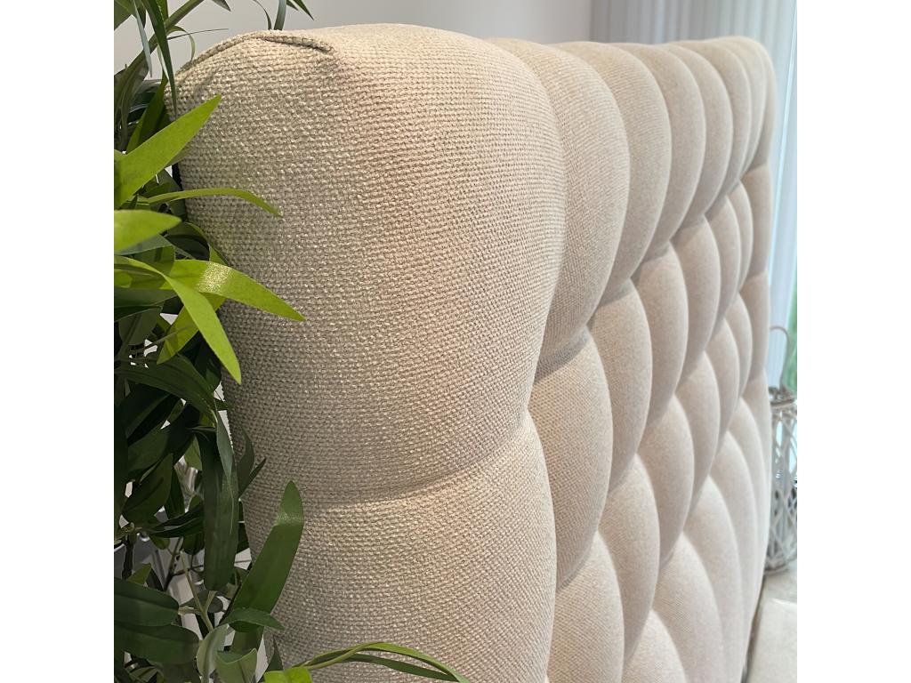 Bohometop 160x200 cm Mattress Set with 26 cm Beige Slatted Base, 2 Pillows, and Duvet (TDL 95917ABCY)